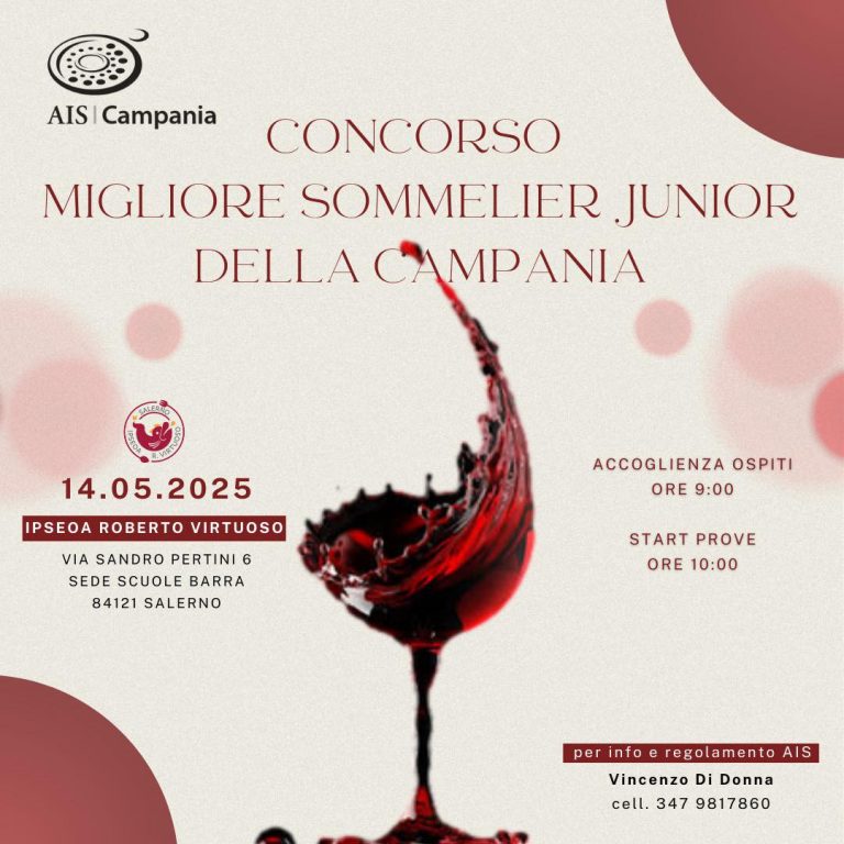 Concorso Miglior Sommelier Junior 2025: il talento dei vini campani brilla a Salerno